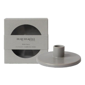 Dove Grey Ceramic Candlestick Holder-Burchgrove Home-Shop At The Hive Ashburton-Lifestyle Store & Online Gifts