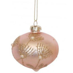 Glass Glitter Flora Baubles / Gold-Urban Products-Shop At The Hive Ashburton-Lifestyle Store & Online Gifts