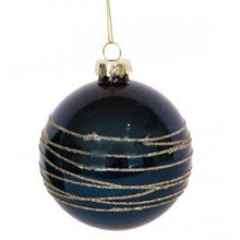Glass Glitter Wrapped Baubles / Navy-Urban Products-Shop At The Hive Ashburton-Lifestyle Store & Online Gifts