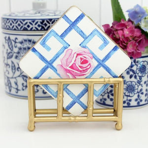 Gold Bamboo Stand with Set of 4 Coasters-Flair Gifts & Home-Shop At The Hive Ashburton-Lifestyle Store & Online Gifts