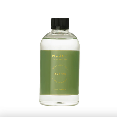Iris & Oud Ceramic Diffuser Refill 500ml-Moss St. Fragrances-Shop At The Hive Ashburton-Lifestyle Store & Online Gifts