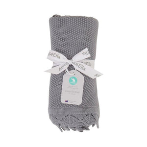 Knitted Blanket / Charcoal-All4Ella-Shop At The Hive Ashburton-Lifestyle Store & Online Gifts