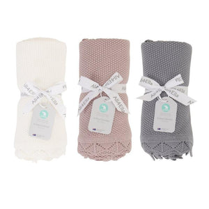 Knitted Blanket / Cream-All4Ella-Shop At The Hive Ashburton-Lifestyle Store & Online Gifts