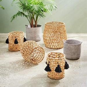 Morgan Basket with Pompom / Large-Madras Link-Shop At The Hive Ashburton-Lifestyle Store & Online Gifts