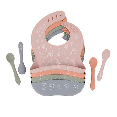 Silicone Catch Bib & Spoon Set-All4Ella-Shop At The Hive Ashburton-Lifestyle Store & Online Gifts